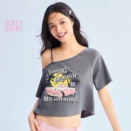 6IXTY8IGHT ELEANOR, Asymmetric Off Shoulder T-shirt Women TP11657