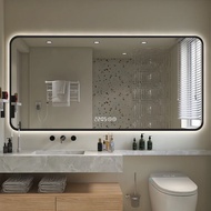 Light Luxury Aluminum Frame Smart with LightledLuminous Wall Hanging Bathroom Mirror Anti-Fog Toilet Mirror Toilet Cosmetic Table Mirror