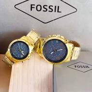 Fossil Buy 1 take 1 Couple Watch 18K Gold Watch for Women and Men Wedding Watch