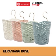 (1 Dozen) Clio Hanging Mini Plastic Rose Basket - Toiletries Storage // shampoo holder / soap holder