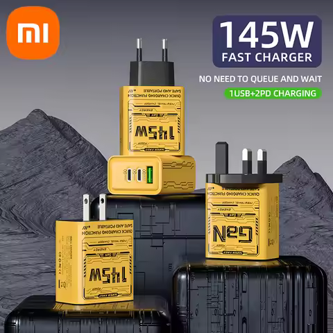 Xiaomi 145W 3 Ports Ultra Fast Charger Type-C USB EU US UK Plug Charger Adapter GaN Phone Charger Fo