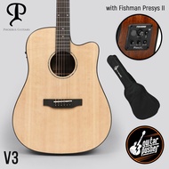 Phoebus PG-50 V3 Solid Top Dreadnought Acoustic Guitar with Gig Bag (Pickup Available)
