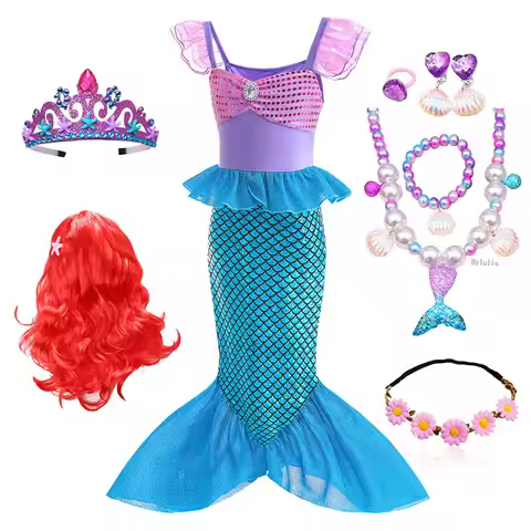 Fancy The Little Mermaid Costume Princess Ariel Mermaid Costume for Girls Ariel Carnival Halloween C