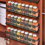 1pc Black Metal Spice Rack, Wall Mounted Without Drilling Or Screws, Space-Saving, Suitable For Stor