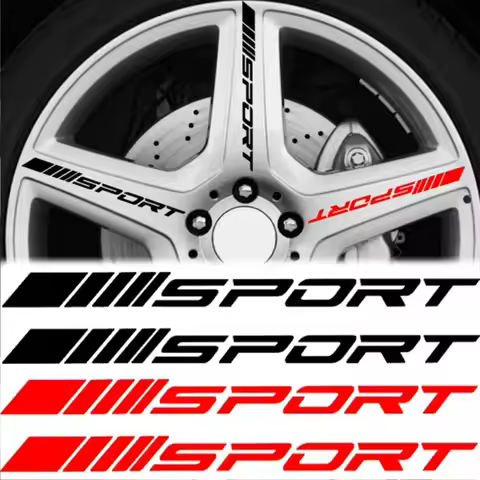 4pcs Creative Racing SPORT Letter Stickers Auto Car Rims Wheel PET Decal Waterproof Car Styling Deco