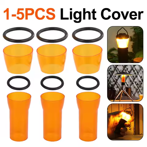 1-5PCS Orange Light Protective Color Change Lamp Shade Plastic Cover Lantern Cover Lightweight Campi