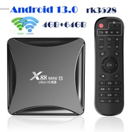 X88 Mini 13 Android 13.0 TV Box OTA Rockchip RK3528 4K 2.4G 5G Wifi  32GB 16GB Global Media Player TV Receivers
