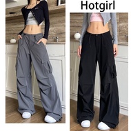 【READY STOCK AT Johor】 Hotgirl⭐Cargo Pants Black Pants Seluar Kargo Perempuan Long Pants
