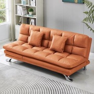 找得 - 實木梳化床沙發床多功能雙人三人可折疊梳化3072 科技布 橙色