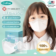 Cofoe Kids 4Ply Medical-Surgical Duckbill Face Mask Breathable Face Shield 3D Korean Version Facemask Disposable Protective Face Cover for Kids and Children Skin-Friendly Anti-virus 4 Layer Individual Packing Baby Masks