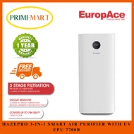 EUROPACE EPU 7700B HAZEPRO 3-IN-1 SMART AIR PURIFIER WITH UV - 1 YEAR WARRANTY