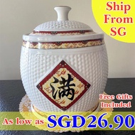 ➤SG-SELLER➤2.5KG/4KG/5KG/10KG/12.5KGPorcelain Rice Container ➤Ceramic Pot➤Multipurpose Container➤