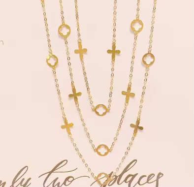 au750 jewelry real gold 18k chain necklaces for women fine gold necklace 40-45cm adjustable
