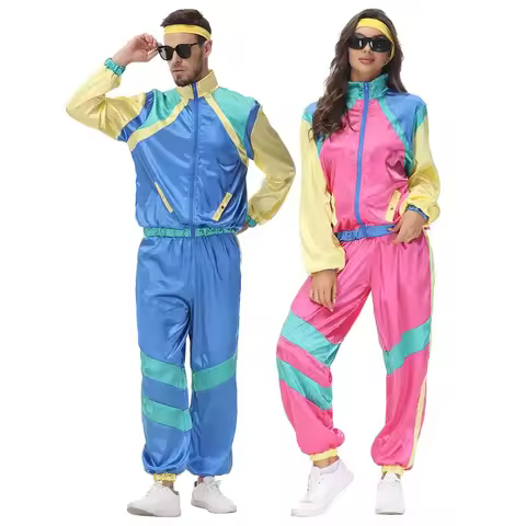 Couples Hippie Costumes for Women Male Halloween Vintage 70s 80s Rock Disco Cosplay Outfits Disco Cl