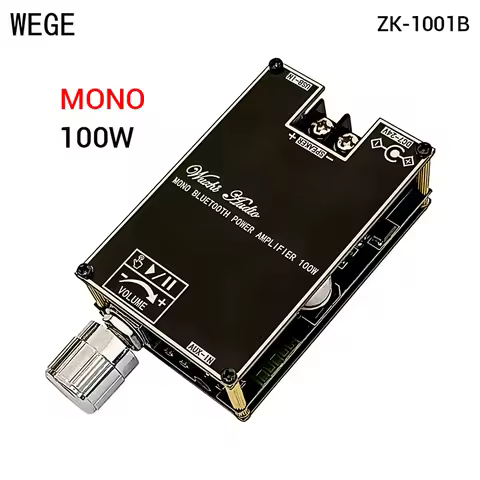 WEGE ZK-1001B 100W Mono BT Audio Power Amplifier Board Module TPA3116D2 AMP True Wireless Wuzhi Audi