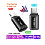 Mcdodo Lightning To Type C Converter 3A Fast Charger Lightning To Micro USB Compatible with  Phone Light Cables  OTG-770/771