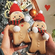 Christmas Gingerbread Man Portable Beverage Drink Bottle Cute Milk Tea Bottle Couple Christmas Gift for Adults Kids