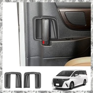 [I O J E] For  Alphard 40 Series 2023+ Car Inner Middle Door Handle Bowl Cover Trim Frame Sticker Replacement Parts Accessories Carbon Fiber