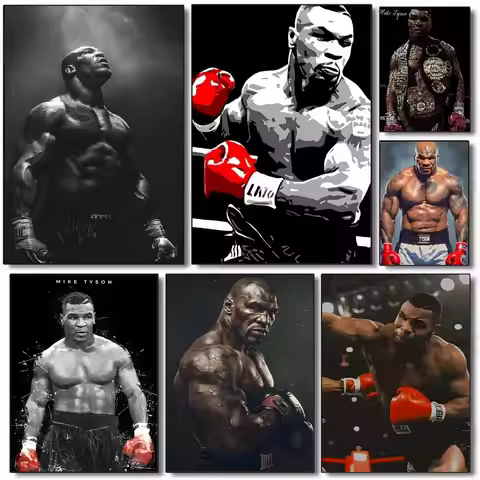 Boxing Champion M-Mike Tyson Poster Painting Wall Art Mural for Living Room Home Decor and Gifts