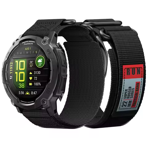 Double Loop Buckle Nylon Strap For Garmin Instinct 3 E 45mm AMOLED Sports Watch Band For Garmin Inst