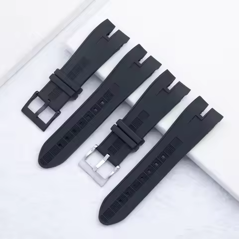 26.5MM Black Soft Nature Rubber Silicone Watchband Watch Band For Roger Dubuis Strap for EasyDiver 4