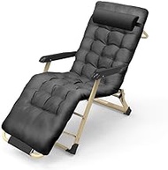 Outdoor Folding Recliner Chair, Grey Recliner With Cushion And Footstool, Foldable Recliner Sun Lounger, Maximum Load 160 Kg- needed