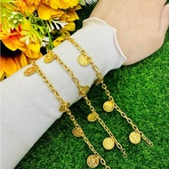 DHIYA GOLD 916 Rantai tangan sauh gantung dinar lebar 1.1cm - 1.2cm