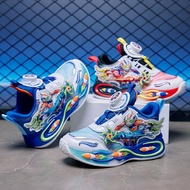 Year Cartoon Rotating Button Boy Running Shoes Lighting Mesh Boy Sports Shoes