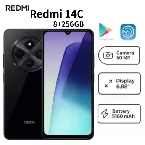 2026 Latest Model Redmi 14C Global Version High-Performance Smartphone 8GB RAM 256GB Storage 6.88-In