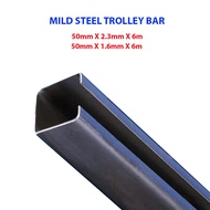 [ 1 pcs cut in half 3m x 2 pcs ] Mild Steel Trolley Bar 2" x 2" / Trolley Track / Besi troli / Besi 