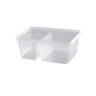 DISPOSABLE RECTANGULAR 2 COMPARTMENTS FOOD CONTAINER FR1000-2C (50PCS) PLASTIC LUNCH BOX