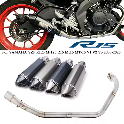 Motorcycle Exhaust For Yamaha Yzf R125 Mt125 R15 Mt15 MT-15 V1 V2 V3 2008-2023 Muffler DB-Killer Exh