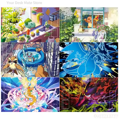 Gengar Pokemon TCG Playmat Card Game Desk Mouse Pad Waterproof Non-Slip Large Battle Field Gaming Ma