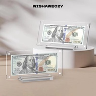 WISHAWEO2Y Acrylic Display Frame, Commemorative  Acrylic Dollar Bill Picture Frame Holder, Sturdy Tr