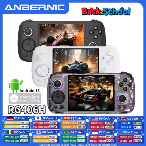 ANBERNIC RG406H RG 406H Handheld Game Console 4inch IPS Multi-touch Screen Retro Video Games Players