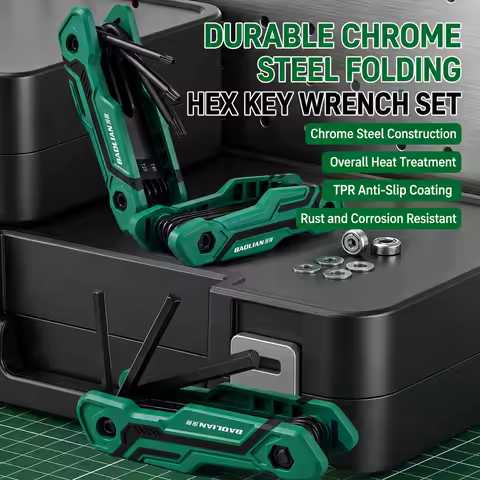 Folding Allen Wrench Set Metric SAE Hex Key Set Torx Key Tool Foldable Multi Function Repair Wrench