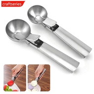 【CSE】  Stainless Steel Spring Loaded Ice Cream Scoop Professional Gelato Scoop Melon Baller Cookie S