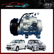 FC UPGRADE ALZA COMPRESSOR PERODUA MYVI SV07C-10S 11C 4PK 12V (NEW) COMPRESSOR PM-0711.N FC