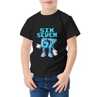 Boy Style No. 67 Emoji Gesture Robot Number Symbol Mecha Blue Lightning Fun 100% Cotton Pattern T-Sh