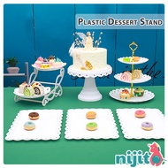 Nijito - Plastic Cake Stand Dessert Stand Dessert Tray Cake Stand Birthday 3 Tier Cupcake Stand Whit