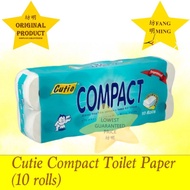 Cutie Compact Toilet Paper (10 rolls) lmproved 3 pIy