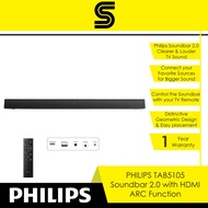 PHILIPS SOUNDBAR 2.0 TAT5105 (Bluetooth/HDMI ARC/2.0 Channel)