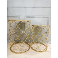 Side table bedside table mirror top ready stock