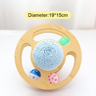 MAODEBEAR Cat Turntable Scratching Ball Interactive Sisal Planet Toy for Kucing Mainan