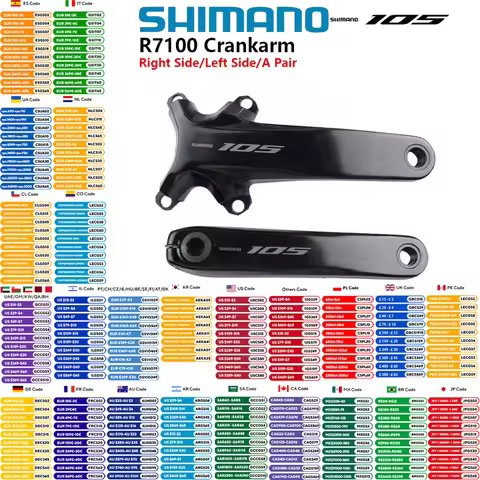 Shimano 105 R7100 Di2 Series Crankset R7100 Crankarm 2x12s Left Right Side/A Pair 165mm 170mm 172.5m