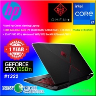 #1322 *USED GAMING LAPTOP HP OMEN 15 8TH i7 16GB 512GB SSD NVIDIA GEFORCE GTX1050TI WIN11