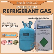 FRESCO/ HYFRON Refrigerant gas for air-conditioning/ Gas untuk aircond -Gas R134a 13.6KG (30 LBS)