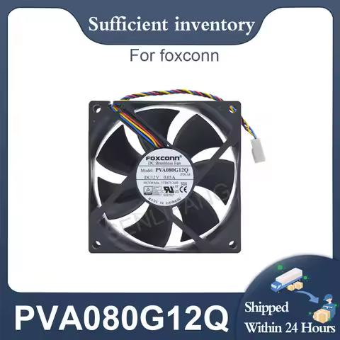 New For FOXCONN PVA080G12Q 80MM Square Cooling DC12V 0.65A 4Wires 80*80*25MM PWM Cooler Fan 03VRGY 3