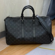 （台灣專櫃購證🇹🇼）Lv keepall45 黑老花旅行袋