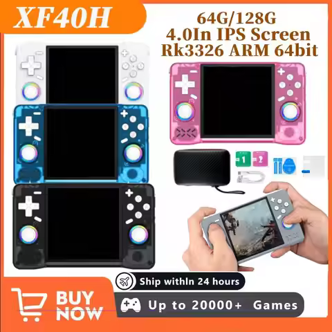 XF40H Open Source Rk3326 Handheld Game Console 4.0Inch IPS Screen Built in 22000 Games Supports Onli